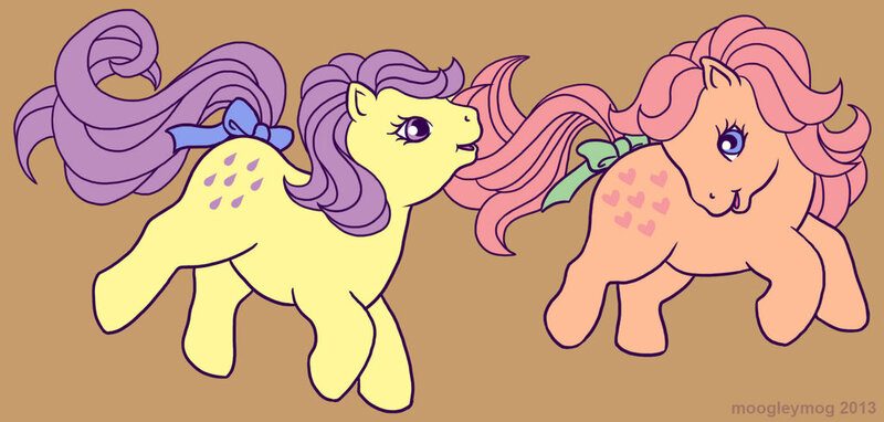 Size: 1024x489 | Tagged: artist:moogleymog, baby lemon drop, baby peachy, derpibooru import, g1, lemon drop, peachy, safe