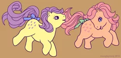 Size: 1024x489 | Tagged: artist:moogleymog, baby lemon drop, baby peachy, derpibooru import, g1, lemon drop, peachy, safe