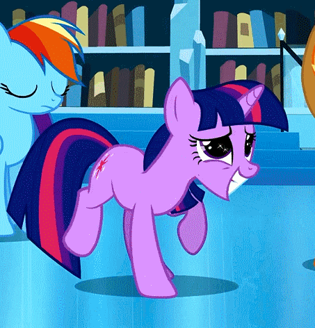 Size: 453x472 | Tagged: adorkable, animated, applejack, cropped, crystal empire, cute, derpibooru import, dork, ecstasy, grin, loop, offscreen character, rainbow dash, safe, screencap, smiling, spinning, the crystal empire, twiabetes, twilight sparkle