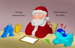 Size: 1800x1149 | Tagged: abilify, artist:santanon, depression, fluffy pony, parody, safe, santa claus