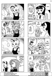 Size: 700x1030 | Tagged: 4koma, ambiguous facial structure, anthro, artist:shepherd0821, cauldron, comic, comic:friendship is 4komagic, derpibooru import, fire, fire breath, handkerchief, nose blowing, origins, princess celestia, princess luna, rarity, safe, sick, sneezing, spike, teleportation, tissue, twilight sparkle, zebra, zecora, zecora's hut