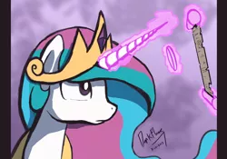 Size: 6610x4638 | Tagged: safe, artist:darkflame75, derpibooru import, princess celestia, pony, absurd resolution, female, magic, mare, scroll, solo