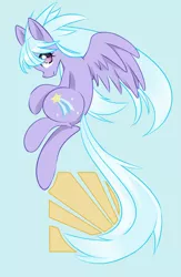 Size: 2282x3500 | Tagged: safe, artist:baka-miku, derpibooru import, cloudchaser, pegasus, pony, blue background, female, high res, mare, profile, simple background, solo