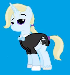 Size: 400x427 | Tagged: safe, artist:unoriginai, derpibooru import, oc, oc:magic act, unofficial characters only, pony, unicorn, offspring, parent:prince blueblood, parent:trixie, parents:bluetrix, simple background, solo