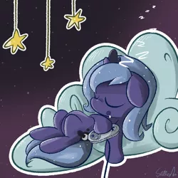 Size: 1200x1200 | Tagged: artist:slitherpon, controller, cute, derpibooru import, drool, filly, gamer luna, princess luna, safe, sleeping, solo, stars, super nintendo, tangible heavenly object, woona