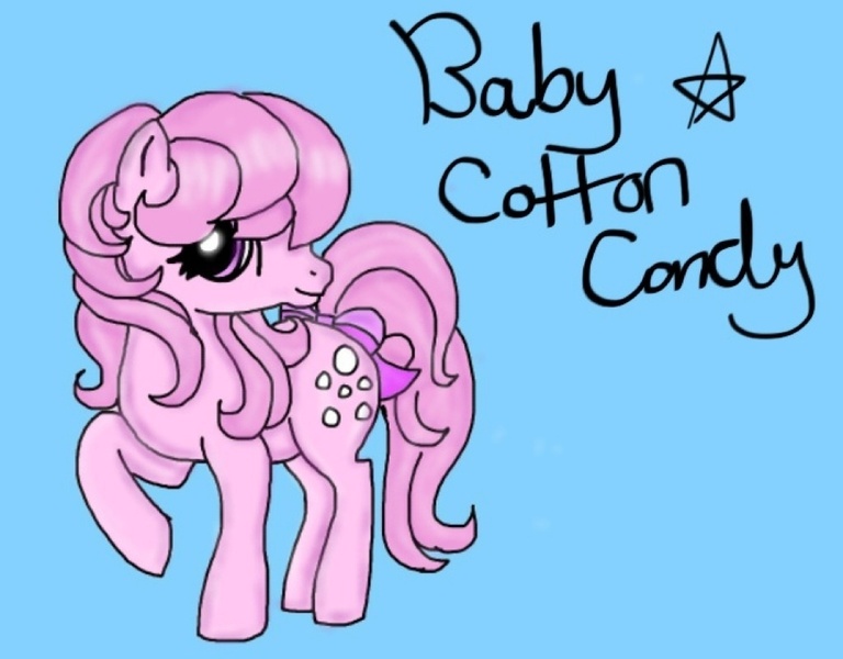 Size: 1024x800 | Tagged: artist:lukamegurinexd, baby cotton candy, g1, safe, solo