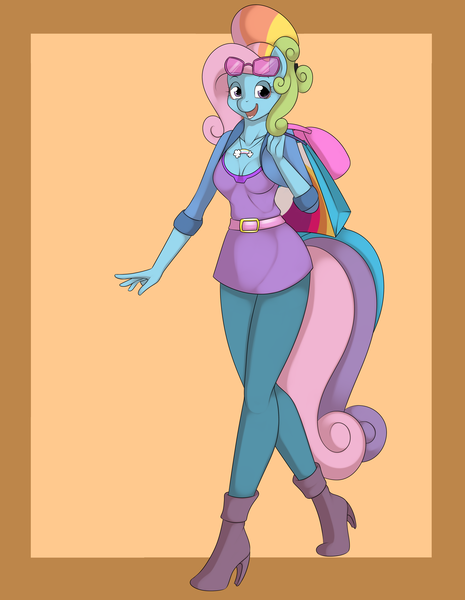 Size: 4800x6200 | Tagged: absurd resolution, anthro, artist:hivelordlusa, artist:kloudmutt, clothes, derpibooru import, dress, edit, g3, ponyrumi, rainbow dash always dresses in style, rainbow dash (g3), safe, solo, sunglasses