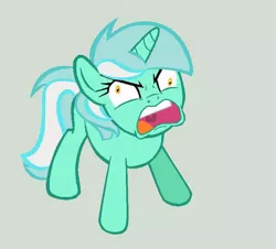 Size: 600x542 | Tagged: safe, artist:longtail448, derpibooru import, lyra heartstrings, pony, unicorn, epic rage time, angry, derp, gray background, open mouth, recolor, simple background, solo