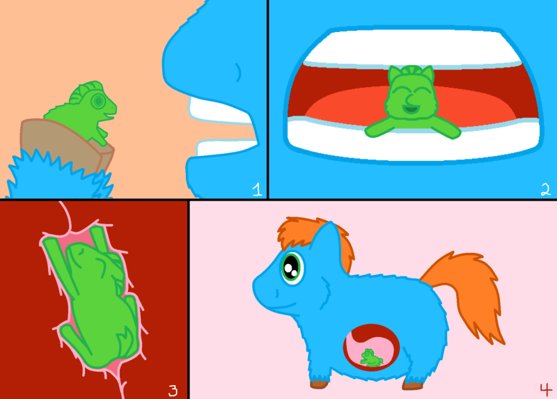 Size: 1861x1332 | Tagged: artist:bogie, comic, derpibooru import, fetish, fluffy pony, fluffy pony foal, gummy fluffy, questionable, vore