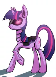 Size: 1101x1523 | Tagged: safe, artist:cakewasgood, derpibooru import, twilight sparkle, pony, robot, robot pony, solo, twibot