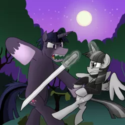 Size: 1280x1280 | Tagged: safe, artist:advanceddefense, derpibooru import, twilight sparkle, twilight sparkle (alicorn), alicorn, pony, twilight unbound, ask, female, katana, mare, ninja twilight, sharp teeth, sword, tumblr, weapon, werelight shine