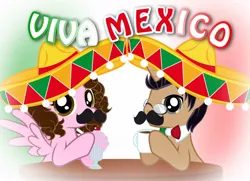 Size: 1236x894 | Tagged: artist:shinta-girl, derpibooru import, mexico, moustache, oc, oc:shinta pony, safe, sombrero, unofficial characters only