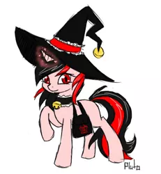 Size: 423x458 | Tagged: safe, artist:pluto manson, derpibooru import, oc, oc:pluto, unofficial characters only, 4koma, comic, copy cat, hat, solo, style, witch, witch hat