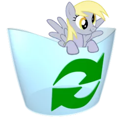 Size: 256x256 | Tagged: safe, artist:shadow99tv, derpibooru import, derpy hooves, pegasus, pony, female, mare, recycle bin, scrunchy face, solo