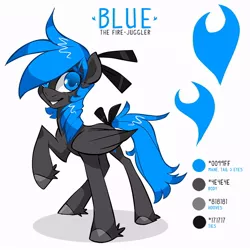 Size: 800x800 | Tagged: safe, artist:kilo, derpibooru import, oc, oc:fire juggler blue, unofficial characters only, bow, solo, tail bow