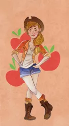 Size: 1620x2960 | Tagged: safe, artist:julv, derpibooru import, applejack, human, humanized, solo