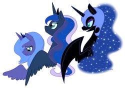 Size: 1731x1249 | Tagged: artist:zilkenian, derpibooru import, lunar trinity, nightmare moon, portrait, princess luna, s1 luna, safe