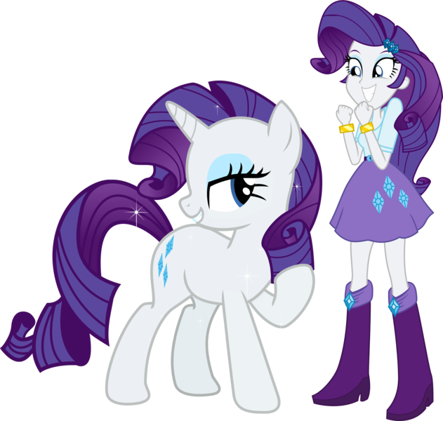 Size: 3544x3372 | Tagged: safe, artist:vector-brony, derpibooru import, rarity, pony, equestria girls, boots, bracelet, clothes, high heel boots, human ponidox, jewel, jewelry, self ponidox, simple background, skirt, sparkles, square crossover, transparent background, vector