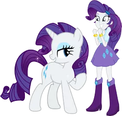 Size: 3544x3372 | Tagged: safe, artist:vector-brony, derpibooru import, rarity, pony, equestria girls, boots, bracelet, clothes, high heel boots, human ponidox, jewel, jewelry, self ponidox, simple background, skirt, sparkles, square crossover, transparent background, vector