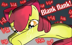 Size: 1131x707 | Tagged: apple bloom, artist:chiaracm, bullying, crying, derpibooru import, disembodied thoughts, sad, safe, solo