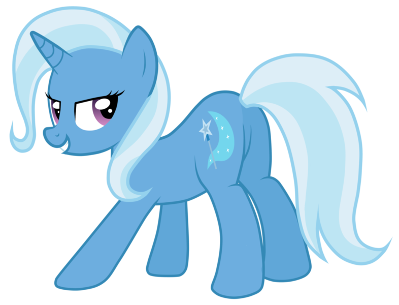 Size: 1023x781 | Tagged: artist needed, safe, derpibooru import, trixie, pony, unicorn, featureless crotch, female, looking back, mare, plot, presenting, smirk, solo