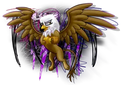 Size: 2012x1400 | Tagged: safe, artist:wolframclaws, derpibooru import, gilda, gryphon, rule 63, simple background, solo, transparent background