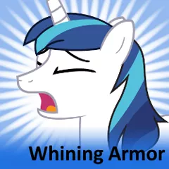 Size: 250x250 | Tagged: derpibooru import, safe, shining armor, solo, spoilered image joke, whining armor