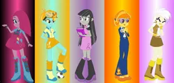 Size: 1024x492 | Tagged: safe, artist:princesslunalovesme, derpibooru import, gilda, lightning dust, octavia melody, pinkie pie, spitfire, equestria girls, eqg promo pose set, equestria girls-ified, pinkamena diane pie