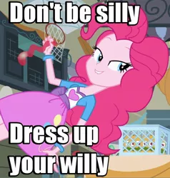 Size: 650x684 | Tagged: safe, derpibooru import, pinkie pie, equestria girls, balloon, image macro, implied condom, safe sex, sex education, the more you know