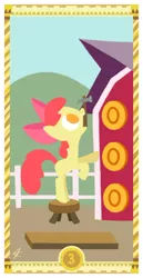 Size: 400x775 | Tagged: apple bloom, artist:janeesper, coin, derpibooru import, hammer, safe, solo, tarot card, three of coins, three of diamonds