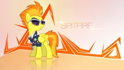 Size: 1920x1080 | Tagged: safe, artist:divideddemensions, derpibooru import, spitfire, pegasus, pony, wonderbolts academy, glasses, solo, sunglasses, vector, wallpaper, whistle, wings