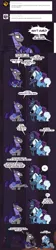 Size: 794x3516 | Tagged: safe, artist:herny, derpibooru import, princess luna, trixie, oc, oc:kevin the nightguard, bat pony, pony, luna-afterdark, ask, bed, coffee, comic, donut, existential crisis, meta, night guard, self deprecation, table, they know, trixie is magic, tumblr