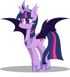 Size: 2691x2959 | Tagged: safe, artist:overdriv3n, derpibooru import, twilight sparkle, twilight sparkle (alicorn), alicorn, bat pony, bat pony alicorn, pony, .svg available, armor, bat ponified, colored wings, crown, female, jewelry, mare, race swap, regalia, simple background, solo, spread wings, third eye, transparent background, vector, wings