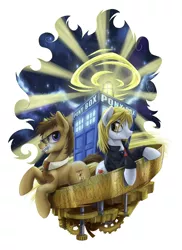 Size: 1500x2059 | Tagged: artist:1jaz, derpibooru import, doctor whooves, ponified, rose tyler, safe, time turner