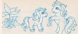 Size: 1100x493 | Tagged: coloring book, derpibooru import, g1, italian coloring book, lemon drop, official, prehistoric, safe, unshorn fetlocks