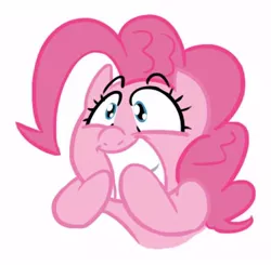 Size: 390x382 | Tagged: anticipation, artist:shoutingisfun, cute, excited, pinkie pie, reaction image, safe, smiling, solo