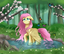 Size: 2489x2082 | Tagged: artist:pridark, butterfly, crying, derpibooru import, fluttershy, sad, safe, solo