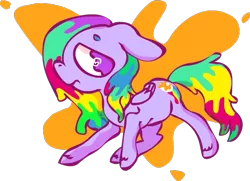 Size: 587x424 | Tagged: safe, artist:emberwisp, derpibooru import, oc, oc:fever dream, unofficial characters only, pegasus, pony, colorful, sad, solo, stressed