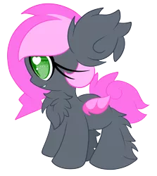 Size: 3000x3366 | Tagged: safe, artist:starlightlore, derpibooru import, oc, oc:heartbeat, unofficial characters only, bat pony, pony, blank flank, fluffy, heart eyes, simple background, solo, transparent background, wingding eyes