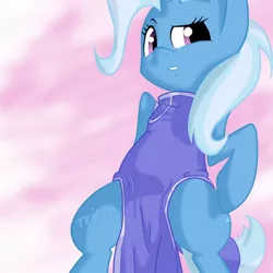 Size: 600x600 | Tagged: safe, artist:pupupunopu, derpibooru import, trixie, pony, bipedal, cheongsam, clothes, pixiv, solo