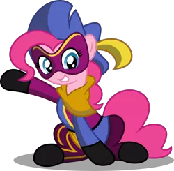 Size: 6121x6000 | Tagged: absurd resolution, artist:cooltomorrowkid, clopin trouillefou, clothes, costume, crossover, derpibooru import, gypsy pie, hunchback of notre dame, mask, pinkie pie, safe, solo