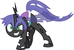 Size: 5820x3959 | Tagged: artist:iamadinosaurrarrr, changeling, changeling oc, derpibooru import, oc, purple changeling, safe, simple background, solo, transparent background, unofficial characters only, vector