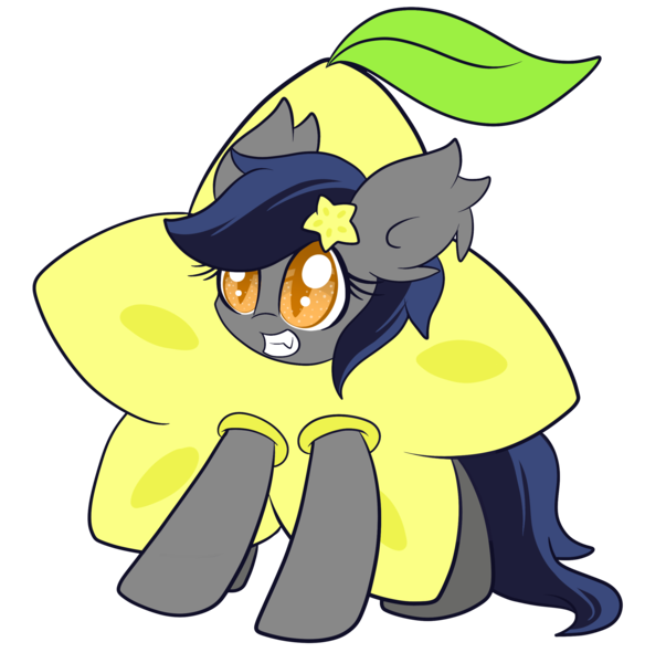 Size: 2500x2487 | Tagged: safe, artist:starlightlore, derpibooru import, oc, oc:echo, unofficial characters only, bat pony, pony, fruit, kingdom hearts, paopu fruit, simple background, solo, transparent background