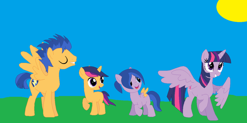 Size: 1024x510 | Tagged: safe, artist:hollowolfpup, derpibooru import, flash sentry, twilight sparkle, twilight sparkle (alicorn), oc, alicorn, pegasus, pony, female, flashlight, male, mama twilight, mare, offspring, papa flash, parent:flash sentry, parent:twilight sparkle, parents:flashlight, shipping, straight