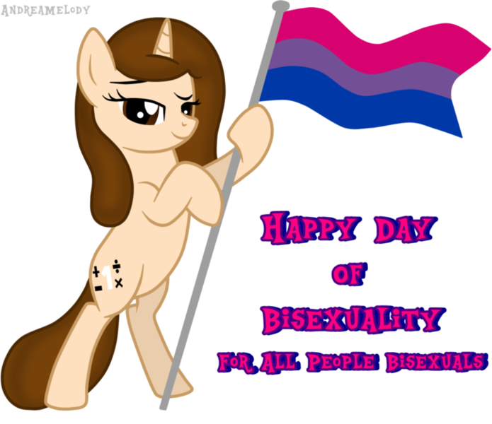 Size: 962x830 | Tagged: artist:andreamelody, bisexuality, bisexual pride flag, derpibooru import, engrish, flag, oc, pride, safe, solo, unofficial characters only