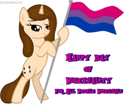Size: 962x830 | Tagged: artist:andreamelody, bisexuality, bisexual pride flag, derpibooru import, engrish, flag, oc, pride, safe, solo, unofficial characters only