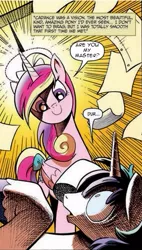 Size: 293x515 | Tagged: are you my master, cadance was a vision, edit, fate/stay night, idw, meme, princess cadance, safe, shining armor, text edit