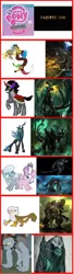 Size: 528x1928 | Tagged: safe, derpibooru import, diamond tiara, discord, fido, gilda, king sombra, queen chrysalis, silver spoon, gryphon, comparison chart, knifehead, leatherback, mutavore, otachi, pacific rim, raiju, scunner, slattern