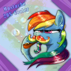 Size: 2000x2000 | Tagged: artist:pimander1446, bubble pipe, derpibooru import, facial hair, goatee, mousdash, moustache, rainbow dash, safe, solo