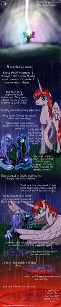 Size: 400x2000 | Tagged: artist:bonaxor, comic, comic:twin sisters, cover, creation, derpibooru import, lauren faust, nightmare moon, oc, oc:dream, oc:fausticorn, princess luna, safe